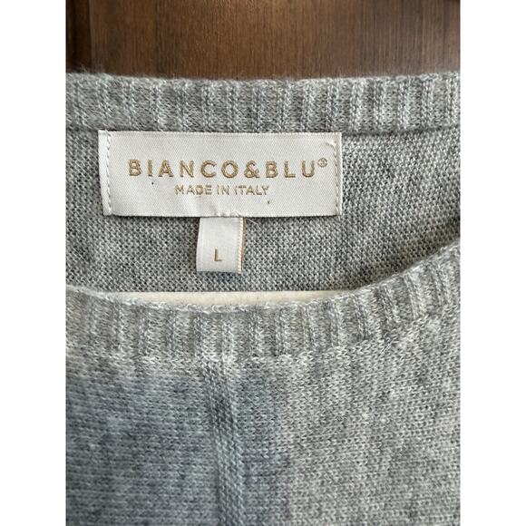 Bianco & Blu | Wool Cashmere Silk Italian Made Sweater Women’s Gray - sz Large - Picture 2 of 6